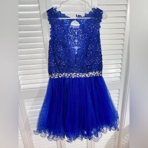 Dancing Queen Royal Blue Dress with Lace and Tulle